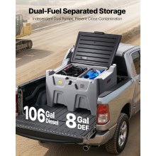 Portable Diesel Tank 8 Gal DEF & 106 Gal Fuel Storage Tank Pump Hose 10GPM