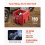 Portable Diesel Fuel Tank 116 Gal Gasoline Storage Tank 12V Transfer Pump 10GPM