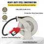 VEVOR Fuel Hose Reel, 3/4" x 50' Extra Long Retractable Diesel Hose Reel, Heavy-duty Steel Construction with Automatic Refueling Gun, Rubber Hose Used for Aircraft Ship Vehicle Tank Truck