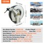 VEVOR Fuel Hose Reel, 1/4" x 50', Extra Long Retractable Grease Hose Reel, Spring Driven Auto Swivel Rewind, Heavy-Duty Carbon Steel Construction with Hose for Auto Repair, Heavy Industries, 5800 PSI