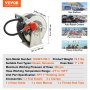 VEVOR Fuel Hose Reel, 1" x 50', Extra Long Retractable Diesel Hose Reel, Heavy-Duty Carbon Steel Construction with Automatic Fuel Nozzle, NBR Rubber Hose for Aircraft Ship Vehicle Tank Truck, 300 PSI