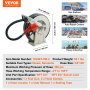 VEVOR Fuel Hose Reel, 3/4" x 50', Extra Long Retractable Diesel Hose Reel, Heavy-Duty Carbon Steel Construction with Automatic Fuel Nozzle, NBR Rubber Hose for Aircraft Ship Vehicle Tank Truck, 300PSI