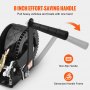 VEVOR Hand Winch, 544.3 kg Pulling Capacity, Boat Trailer Winch Heavy Duty Rope Crank with 701 cm Polyester Strap and Two-Way Ratchet, Manual Operated Hand Crank Winch for Trailer, Boat or ATV Towing