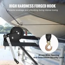 VEVOR Hand Winch, 3500 lbs Pulling Capacity, Boat Trailer Winch Heavy Duty Rope Crank with 33 ft Polyester Strap and Two-Way Ratchet, Manual Operated Hand Crank Winch for Trailer, Boat or ATV Towing