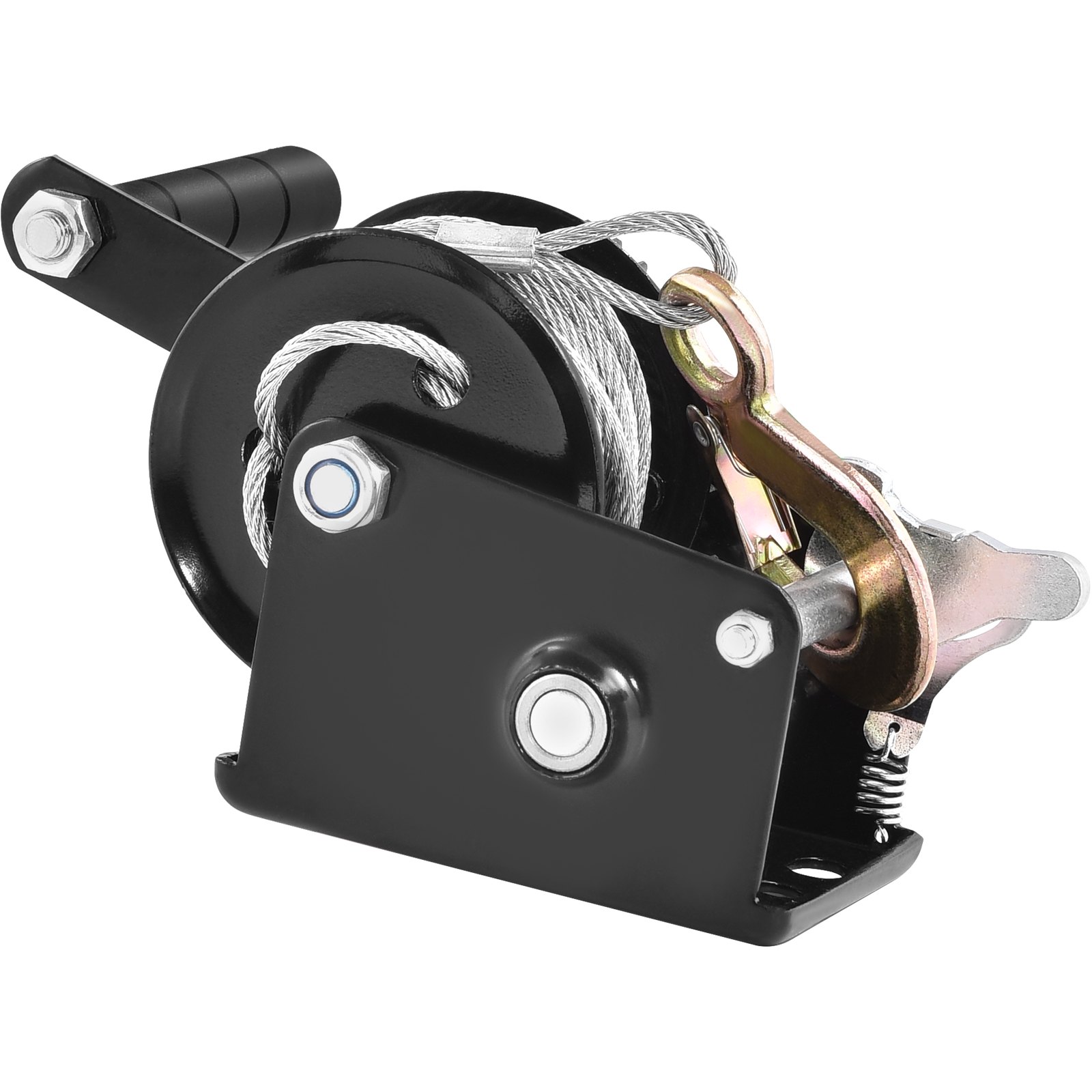 VEVOR Hand Winch, 362.9 kg Pulling Capacity, Boat Trailer Winch Heavy Duty Rope Crank with 1005.8 cm Steel Wire Cable and Two-Way Ratchet, Manual Operated Hand Crank Winch for Trailer, Boat or ATV Towing