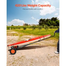 420lbs Boat Trailer Dolly Mover Adjustable Length with 15.7 in Pneumatic Tires