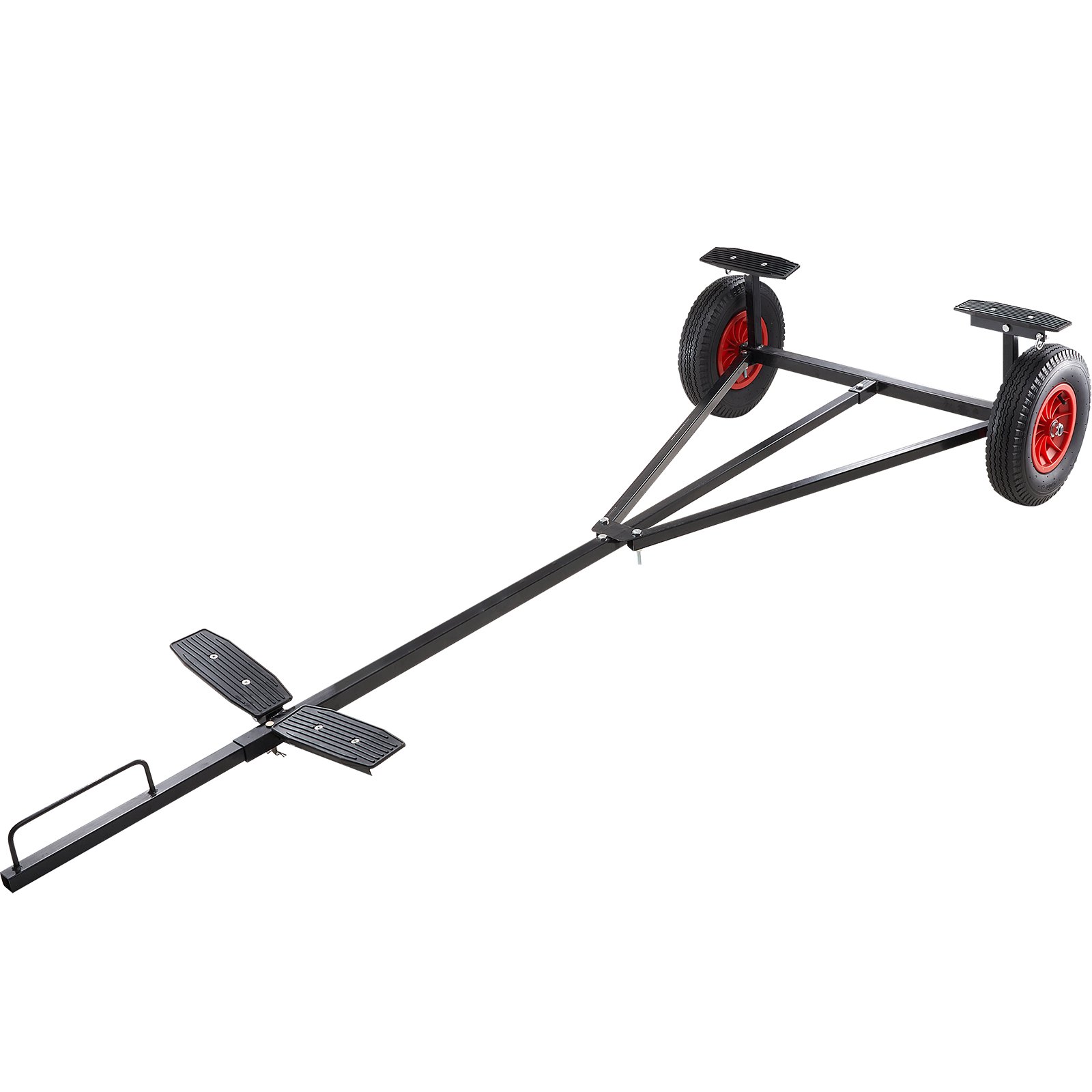 VEVOR boat trailer dolly with red wheels and black frame for easy boat maneuvering.