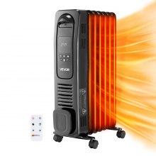 Electric Oil Filled Radiator 1500W Radiant Heater LED Screen Thermostat