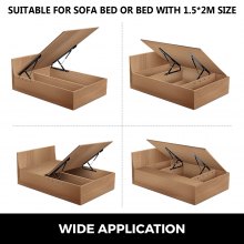 5ft Pneumatic Sofa Bed Lift Up Mechanism Kits For Under Bed Storage Black