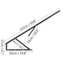 VEVOR Pair of 5FT Pneumatic Mechanism Heavy Duty Gas Spring Kit for Box Bed Sofa Storage Space Saving DIY Project Lifter Lift Up Hardware Black