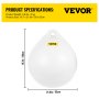 VEVOR Boat Buoy Ball, 21\" Diameter Inflatable Heavy-Duty Marine-Grade Vinyl Marker Buoy, Round Boat Mooring Buoy, Anchoring, Rafting, Marking, Fishing, White