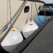 VEVOR Boat Fender Buoy Ball Round 21" Anchoring Rafting Marking Mooring White