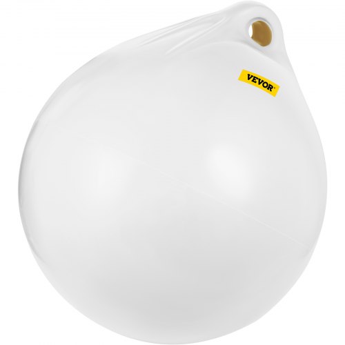 VEVOR Boat Buoy Ball, 27" Diameter Inflatable Heavy-Duty Marine-Grade Vinyl Marker Buoy, Round Boat Mooring Buoy, Anchoring, Rafting, Marking, Fishing, White