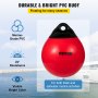 VEVOR Boat Buoy Balls, 15" Diameter Inflatable Heavy-Duty Marine-Grade PVC Marker Buoys, Round Boat Mooring Buoys, Anchoring, Rafting, Marking, Fishing, Red