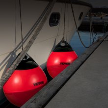 VEVOR Bolas de boya para barcos, boyas inflables de PVC de grado marino de alta resistencia de 15 pulgadas de diámetro, boyas redondas de amarre para barcos, anclaje, rafting, marcado, pesca, rojo