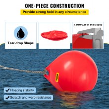 VEVOR Boat Buoy Ball, 21" Diameter Inflatable Heavy-Duty Marine-Grade Vinyl Marker Buoy, Round Boat Mooring Buoy, Anchoring, Rafting, Marking, Fishing, Red