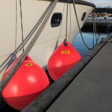 VEVOR Boat Buoy Ball, 21" Diameter Inflatable Heavy-Duty Marine-Grade Vinyl Marker Buoy, Round Boat Mooring Buoy, Anchoring, Rafting, Marking, Fishing, Red