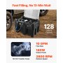 Portable Diesel Tank 128 Gal Diesel Fuel Tank with 12V Transfer Pump 10GPM Black