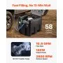 Portable Diesel Tank 58 Gal Diesel Fuel Tank with 12V Transfer Pump 10 GPM Black