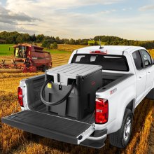 Portable Diesel Tank 58 Gal Diesel Fuel Tank with 12V Transfer Pump 10 GPM Black