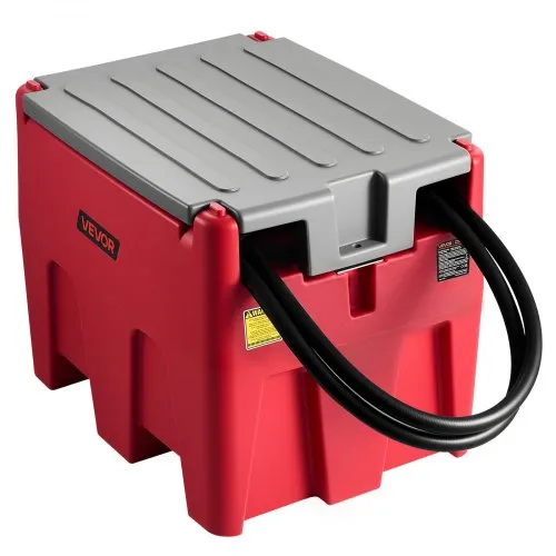 Portable Diesel Tank 58 Gal Diesel Fuel Tank with 12V Transfer Pump 10.6 GPM Red