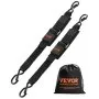 VEVOR Retractable Ratchet Straps, 5.08 cm x 60.96 cm Ratchet Tie Down Straps with Security Lock S Hooks, 2 Pack Heavy Duty Ratchet Straps with 680.4 kg Break Strength, for Trailers, Vehicles, Boat