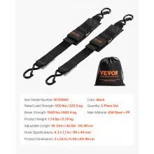 Retractable Ratchet Straps Tie Down Straps 2 in x 2 ft for Boat (2 Pack)