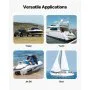 VEVOR Boat Trailer Transom Straps, 2 in x 4 ft Ratchet Tie Down Straps with Security Lock S Hooks, 2 Pack Heavy Duty Ratchet Tie Down Straps with 1500 lbs Break Strength, for Trailers, Vehicles, Boat