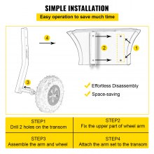 VEVOR Boat Launching Wheels, 12" Boat Transom Launching Wheel, 500 LBS Loading Capacity Inflatable Boat Launch Wheels, Aluminium Alloy Transom Launching Dolly Wheels with 4 PCS of Quick Release Pins
