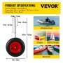 VEVOR Boat Launching Wheels, 15" Boat Transom Launching Wheel, 300 LBS Loading Capacity Inflatable Boat Launch Wheels, Aluminium Alloy Transom Launching Dolly Wheels with 4 PCS of Quick Release Pins