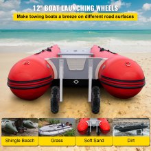VEVOR Boat Launching Wheels, 12" Boat Transom Launching Wheel, 600 LBS Loading Capacity Inflatable Boat Launch Wheels, Aluminium Alloy Transom Launching Dolly Wheels with 4 PCS of Quick Release Pins
