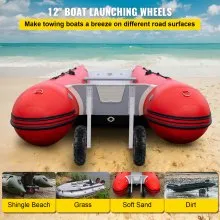 VEVOR Boat Launching Wheels, 12" Boat Transom Launching Wheel, 600 LBS Loading Capacity Inflatable Boat Launch Wheels, Aluminium Alloy Transom Launching Dolly Wheels with 4 PCS of Quick Release Pins