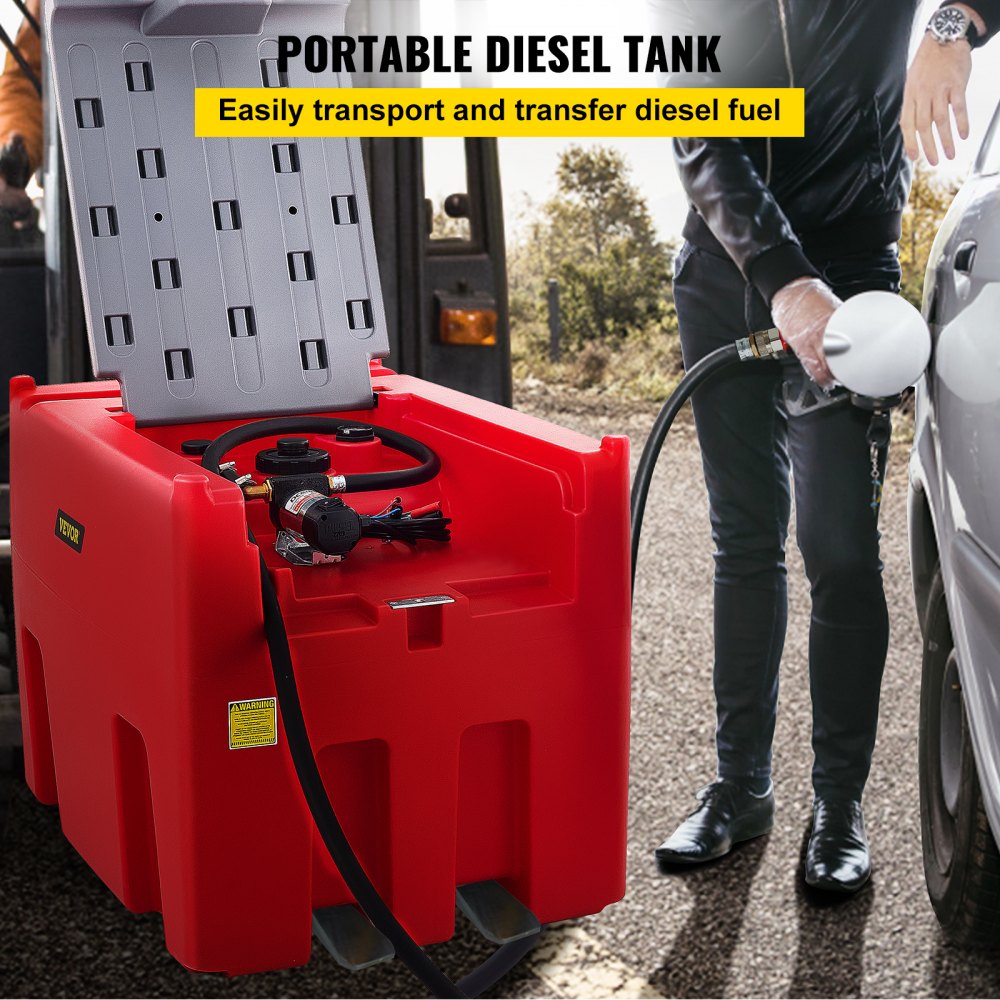 VEVOR Réservoir diesel portable, capacité de 58 gallons, réservoir de  carburant diesel avec pompe de transfert électrique 12 V, réservoir de  transfert diesel en polyéthylène pour un transport facile du carburant,  noir 
