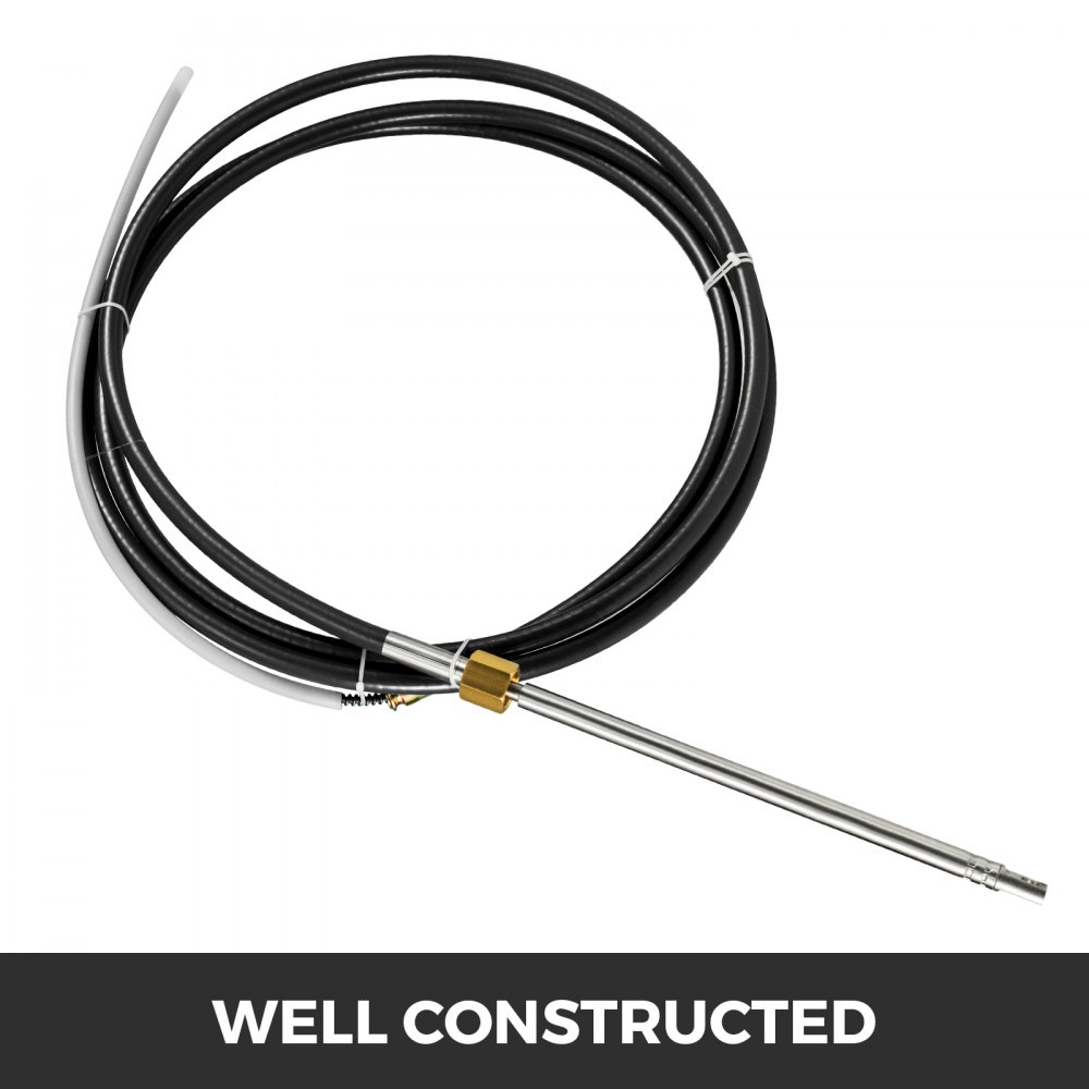 VEVOR Boat Steering Cable 14ft Rotary Mechanical Steering Cable 14' Outboard Steering Cable for Single Station Boat Marine Boat Control Steering Cable