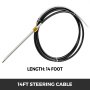 VEVOR Boat Steering Cable 14ft Rotary Mechanical Steering Cable 14' Outboard Steering Cable for Single Station Boat Marine Boat Control Steering Cable