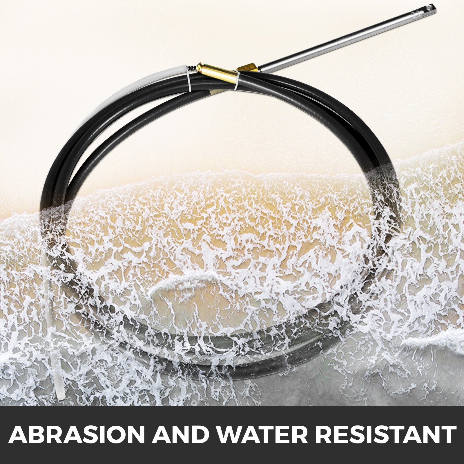VEVOR Boat Steering Cable 14ft Rotary Mechanical Steering Cable 14' Outboard Steering Cable for Single Station Boat Marine Boat Control Steering Cable