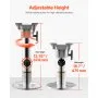 VEVOR Boat Seat Pedestal, Adjustable Height from 12.76 to 18.7 Inches, Aluminum Alloy Boat Chair Base with Locking Design, Waterproof & Rust-resistant, Ideal for Fishing and Boating Enthusiasts