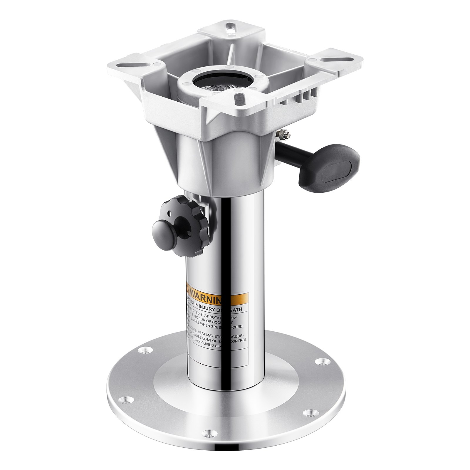 VEVOR Boat Seat Pedestal, Adjustable Height from 12.76 to 18.7 Inches, Aluminum Alloy Boat Chair Base with Locking Design, Waterproof & Rust-resistant, Ideal for Fishing and Boating Enthusiasts