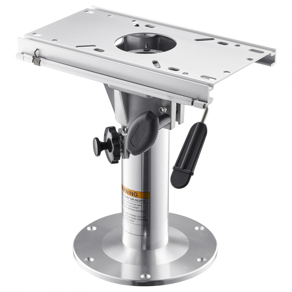 VEVOR Boat Seat Pedestal, Adjustable Height from 13.39 to 19.2 Inches, Aluminum Alloy Boat Chair Base with Slide, 5-inch Sliding Travel, Locking Design, Ideal for Fishing and Boating Enthusiasts