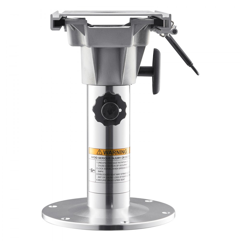 VEVOR Boat Seat Pedestal, Adjustable Height from 13.39 to 19.2 Inches, Aluminum Alloy Boat Chair Base with Slide, 5-inch Sliding Travel, Locking Design, Ideal for Fishing and Boating Enthusiasts