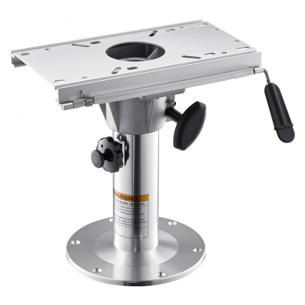 VEVOR Boat Seat Pedestal, Adjustable Height from 13.39 to 19.2 Inches, Aluminum Alloy Boat Chair Base with Slide, 5-inch Sliding Travel, Locking Design, Ideal for Fishing and Boating Enthusiasts