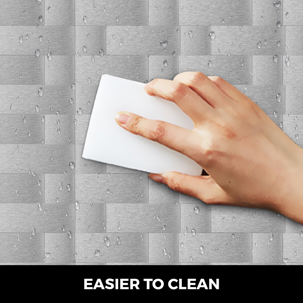 100pcs Peel And Stick Tile Self-adhesive Metal Backsplash Tile For Kitchen Bath
