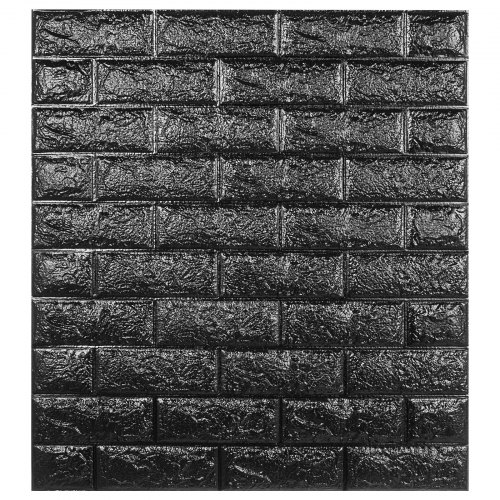 VEVOR Paneles de pared de espuma 3D, 11 unidades, panel de pared de ladrillo 3D, 27,5 x 30,5 pulgadas, papel pintado de espuma PE, 69 pies cuadrados, papel pintado de ladrillo negro, paneles de pared autoadhesivos 3D para baño, cocina, sala de estar, decoración del hogar
