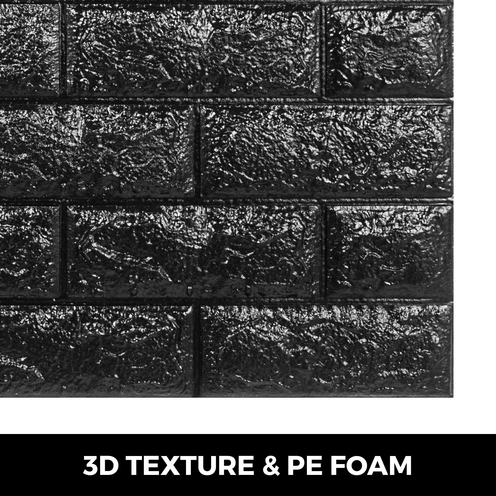 VEVOR Paneles de pared de espuma 3D, 11 unidades, panel de pared de ladrillo 3D, 27,5 x 30,5 pulgadas, papel pintado de espuma PE, 69 pies cuadrados, papel pintado de ladrillo negro, paneles de pared autoadhesivos 3D para baño, cocina, sala de estar, decoración del hogar