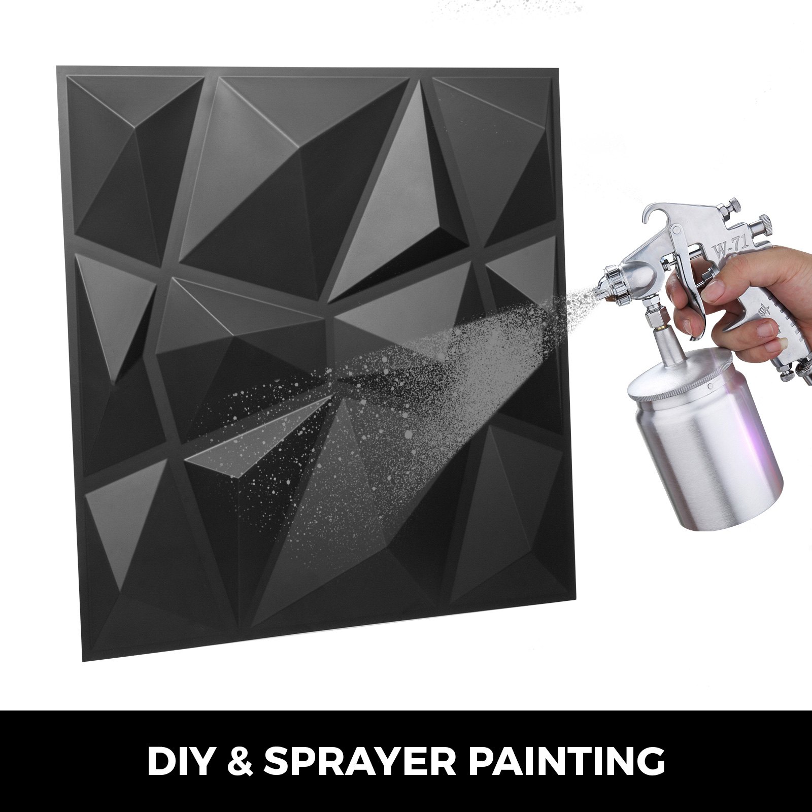 PVC 3D Wall Panel Decorative Wall Ceiling 13 Tiles Cladding Waterproof 50cm