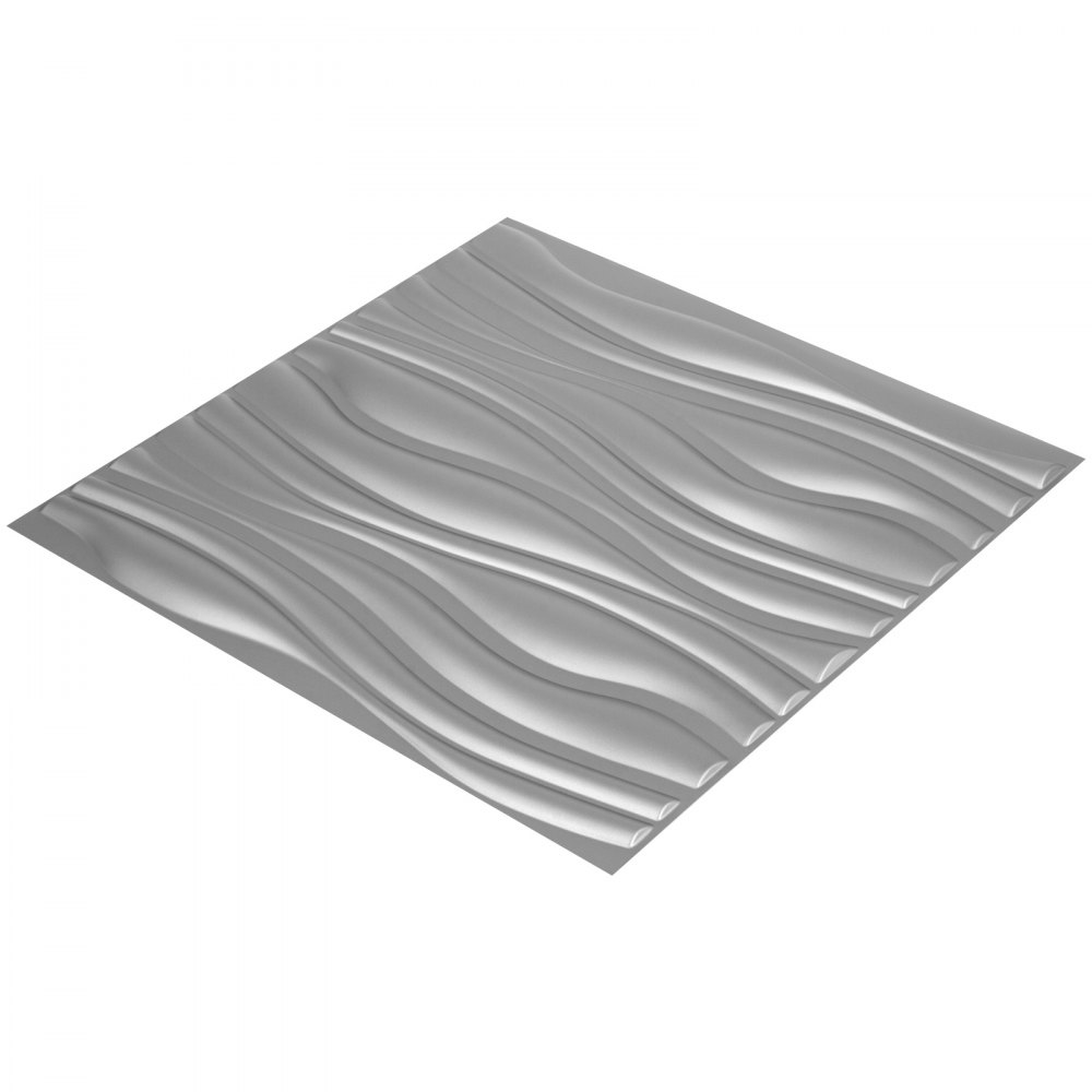 Vevor Plastic 3d Art Wall Panel Pvc Wave Wall Design, Silver, 13 Panels 35 Sf