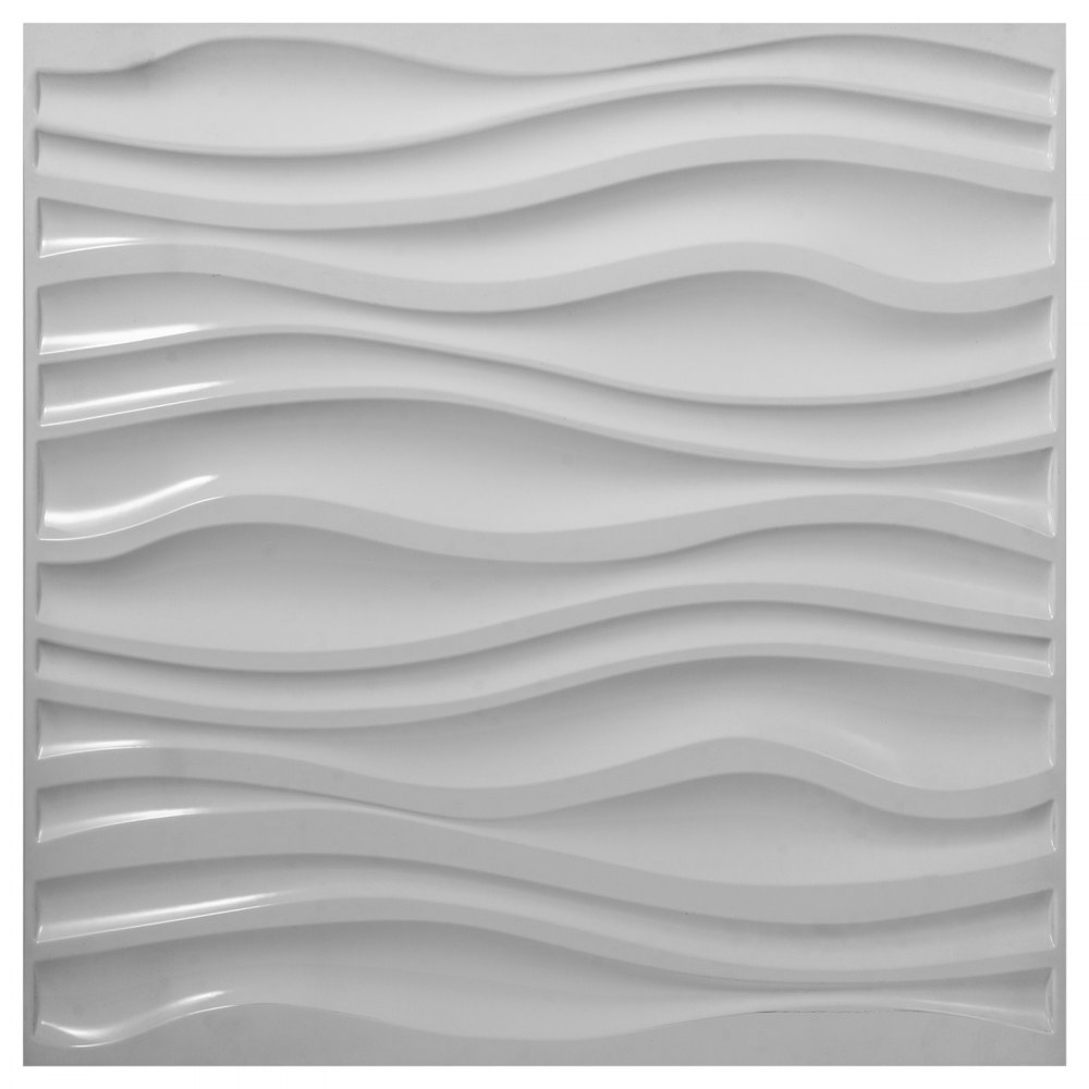 Vevor Plastic 3d Art Wall Panel Pvc Wave Wall Design, Silver, 13 Panels 35 Sf