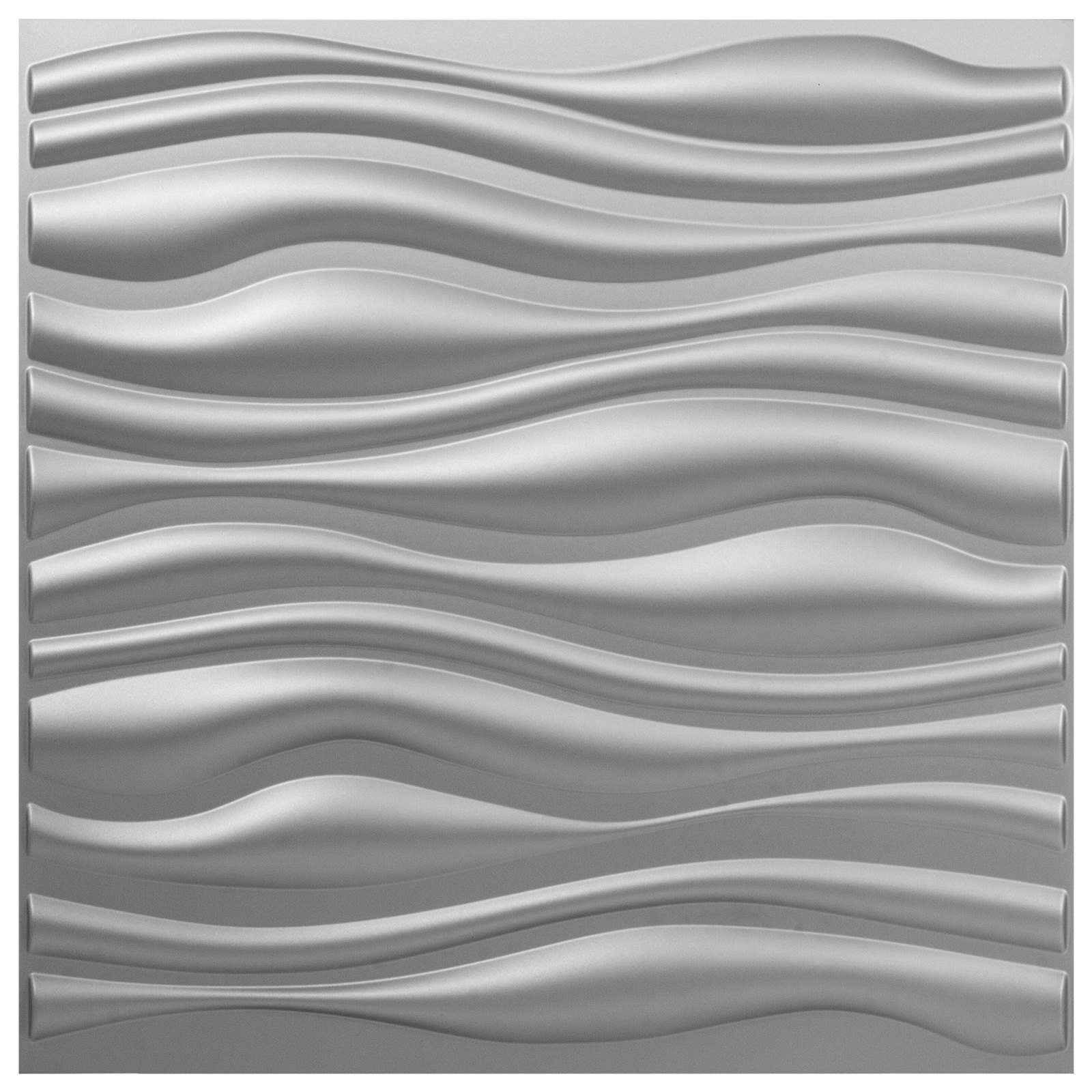Vevor Plastic 3d Art Wall Panel Pvc Wave Wall Design, Silver, 13 Panels 35 Sf
