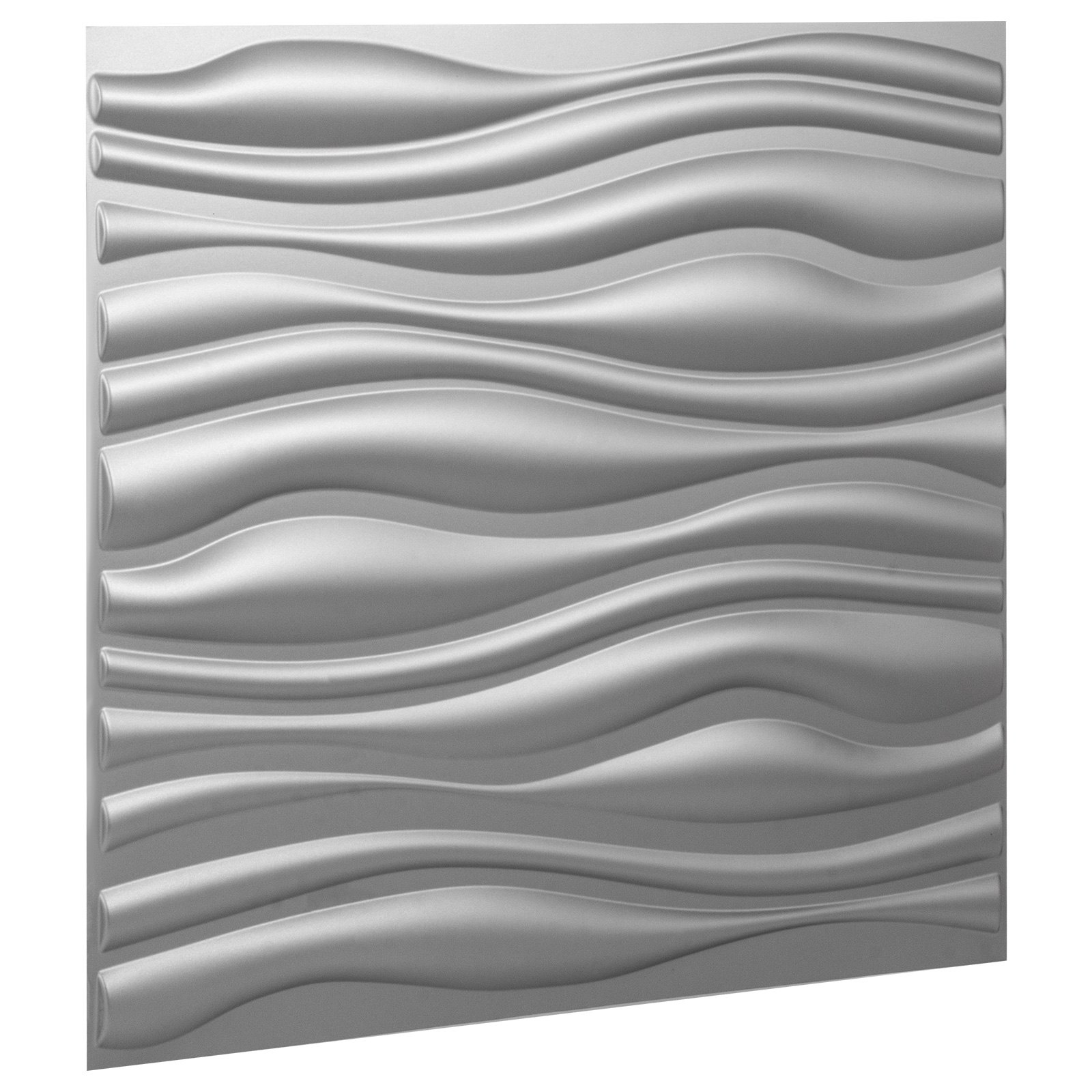Vevor Plastic 3d Art Wall Panel Pvc Wave Wall Design, Silver, 13 Panels 35 Sf