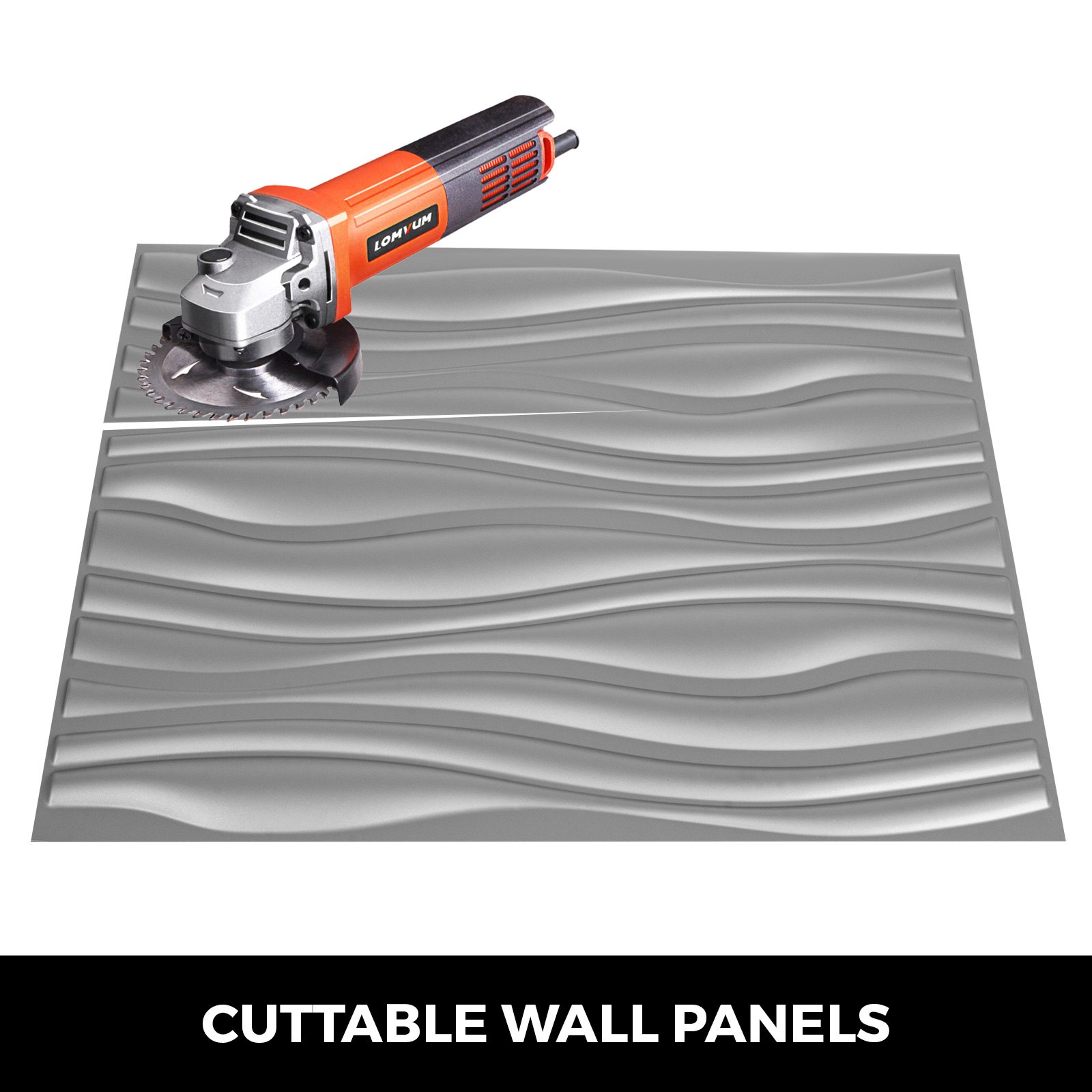 Vevor Plastic 3d Art Wall Panel Pvc Wave Wall Design, Silver, 13 Panels 35 Sf
